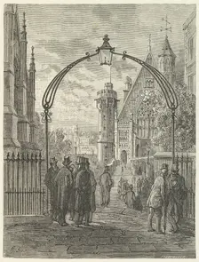 Dean's Yard, Westminster, 1872. Creator: Adolphe François Pannemaker