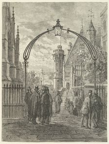 Dean's Yard, Westminster, 1872. Creator: Adolphe François Pannemaker