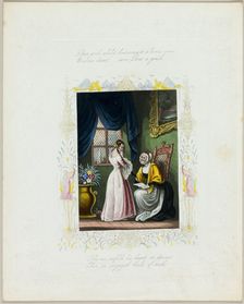 Dear Girl, Whilst Listening to a Lover's Vows (valentine), c. 1840. Creator: Unknown