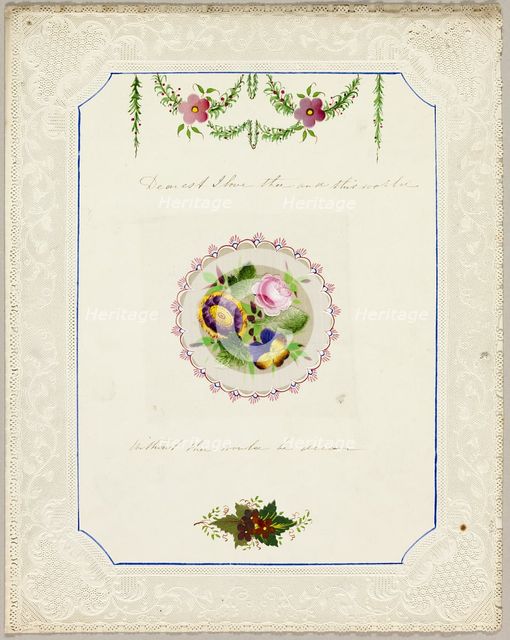 Dearest I Love Thee (valentine), 1840/50. Creator: Unknown.