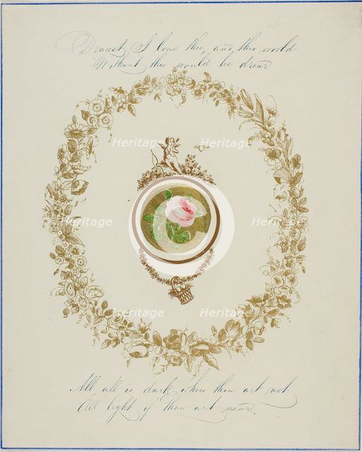 Dearest, I Love Thee (valentine), c. 1850. Creator: Unknown.