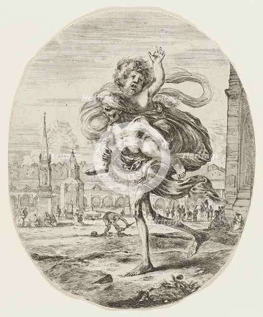 Death Carrying Child, c1648. Creator: Stefano della Bella.