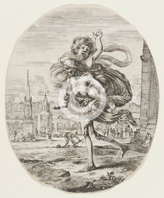 Death Carrying Child, c1648. Creator: Stefano della Bella.