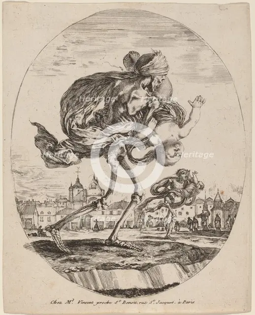 Death Carrying a Child to the Right, probably 1648. Creator: Stefano della Bella.