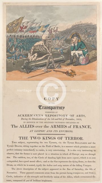 Death and Bonaparte, The Two Kings of Terror, January 1, 1814., January 1, 1814. Creator: Thomas Rowlandson.
