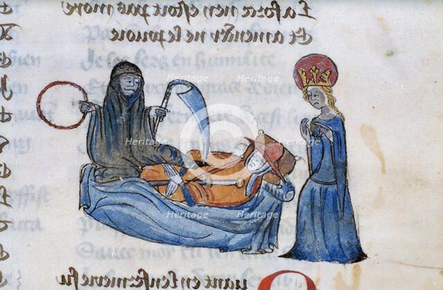 Death and dying, 14th century. Artist: Unknown