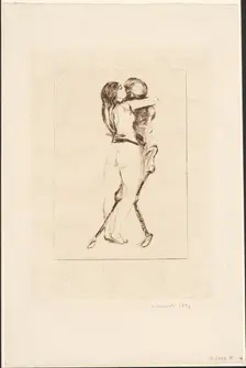 Death and the Woman, 1894. Creator: Edvard Munch