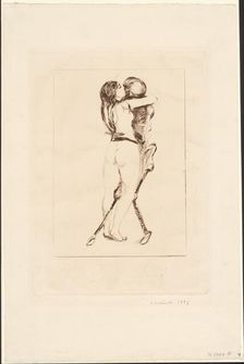 Death and the Woman, 1894. Creator: Edvard Munch