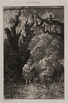 Death and the Young Mother, 1861. Creator: Rodolphe Bresdin (French, 1822-1885); Auguste Delâtre