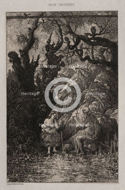 Death and the Young Mother, 1861. Creator: Rodolphe Bresdin (French, 1822-1885); Auguste Delâtre.