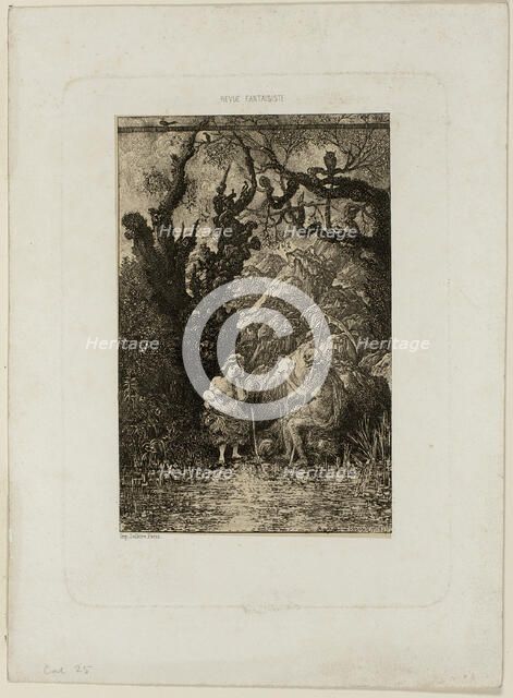 Death and the Young Mother, from Revue Fantaisiste, 1861. Creator: Rodolphe Bresdin.