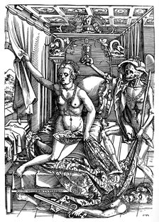Death and the Courtesan (Signed by the Wood-Engraver) 1903. Artist: Sebald Beham