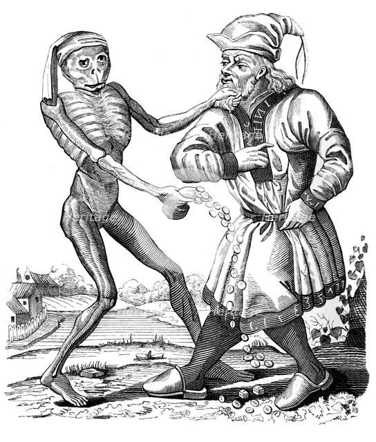 Death and the Jew, 17th century (1849).Artist: Mathieu Marian