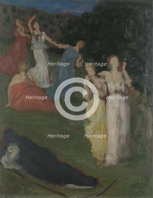 Death and the Maiden, before 1872. Artist: Puvis de Chavannes, Pierre Cécil (1824-1898)