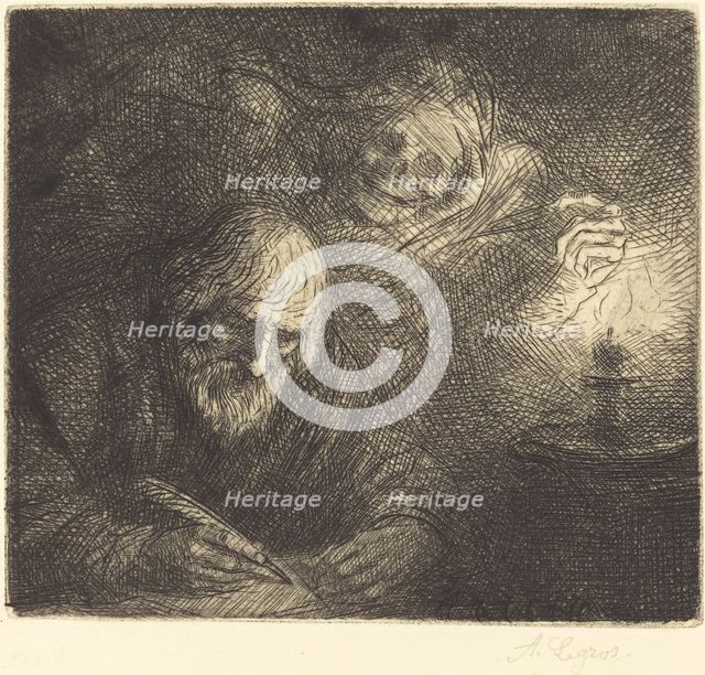 Death and the Philosopher (La mort et le philosophe). Creator: Alphonse Legros.