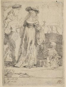 Death Appearing to a Wedded Couple from an Open Grave, 1639. Creator: Rembrandt Harmensz van Rijn