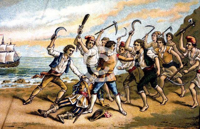 Death of Count of Santa Coloma, delegate of the central power at hands of the reapers mutineers i…