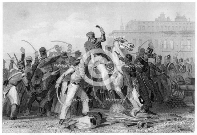 'Death of Colonel Finnis at Meerut', 1857, (c1860). Artist: Unknown