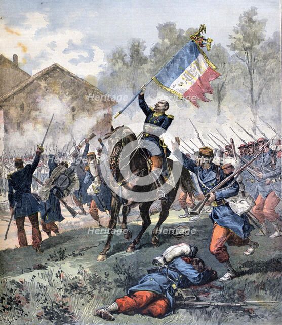 Death of Colonel Malleville, Battle of Solferino, 24th June 1859, (1891). Artist: Henri Meyer