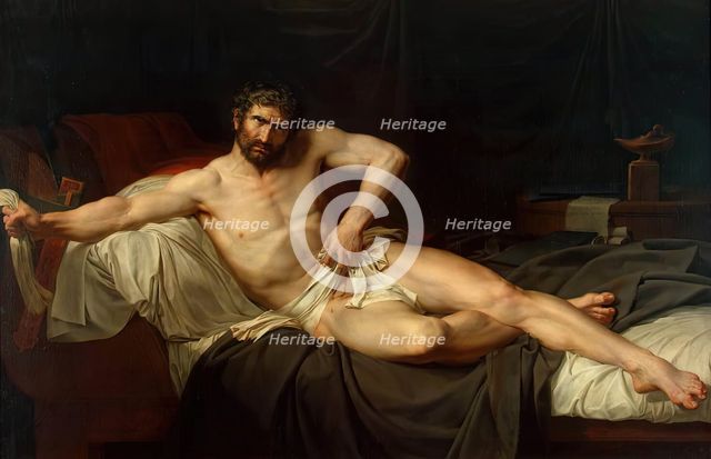Death of Cato of Utica, 1795. Creator: Guillaume Lethiere.