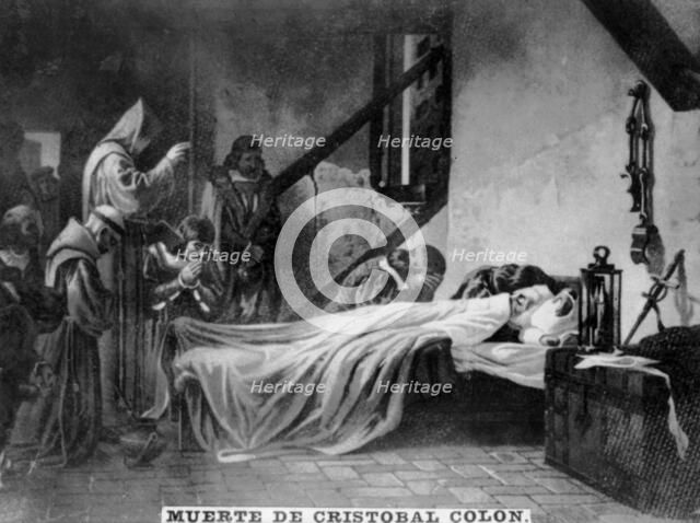 Death of Christopher Colombus, (16th century), 1920s. Artist: Unknown