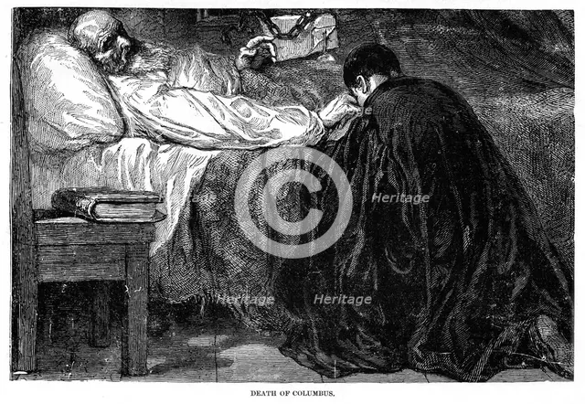 Death of Christopher Columbus, 1506, (1872). Artist: Unknown