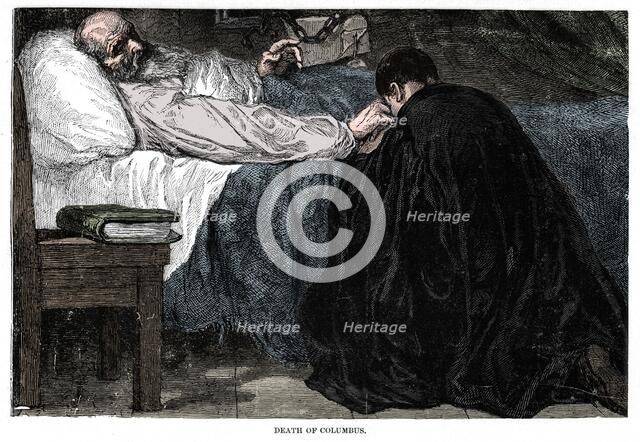 Death of Christopher Columbus, 1506, (1872).  Artist: Unknown.
