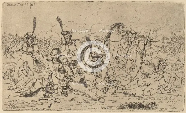 Death of a Russian General (Le Mort d'un general russe), 1814. Creator: Gerhardus Emaus De Micault.