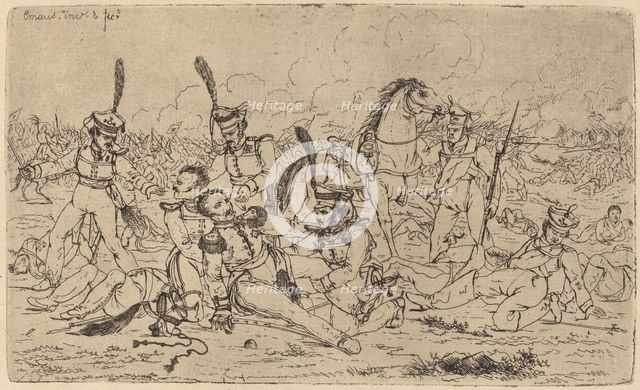 Death of a Russian General (Le Mort d'un general russe), 1814. Creator: Gerhardus Emaus De Micault.