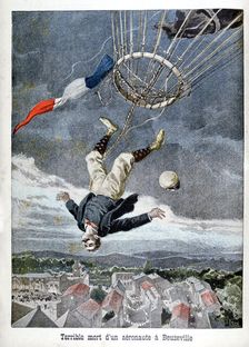 Death of an aeronaut over Beuzeville, France, 1899