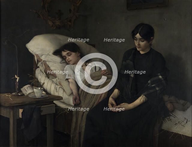 Death of an Orphan, 1884. Creator: Stanislaw Grocholski.