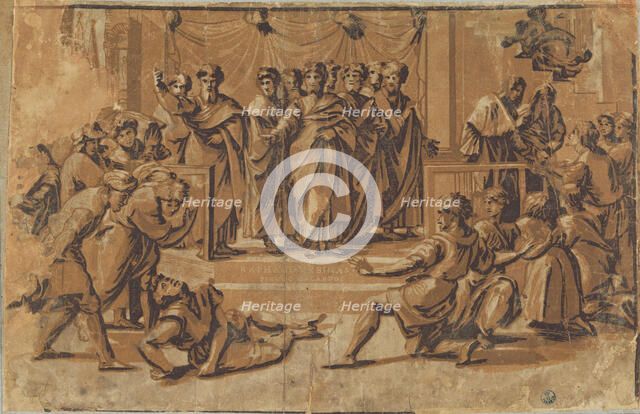 Death of Ananias, 1518. Creator: Ugo da Carpi (1480-1532).