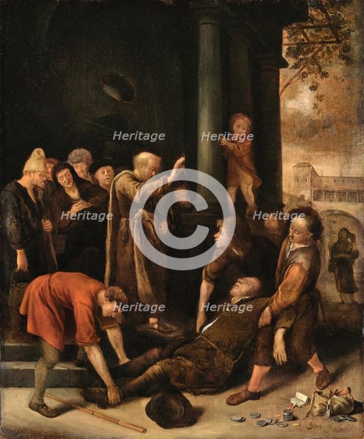 Death of Ananias, 1651. Creator: Steen, Jan Havicksz (1626-1679).