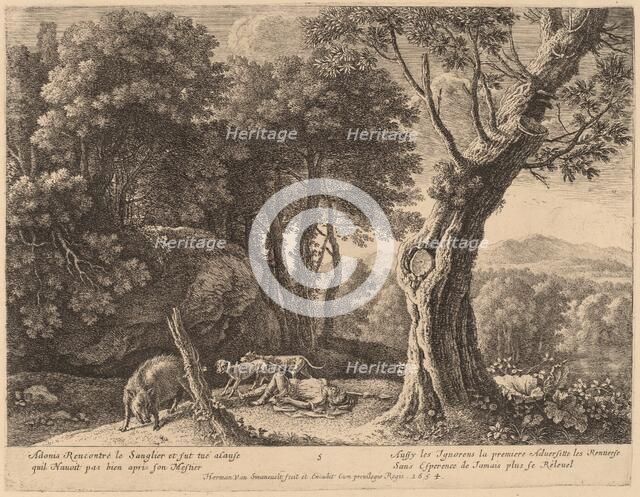 Death of Adonis. Creator: Herman van Swanevelt.