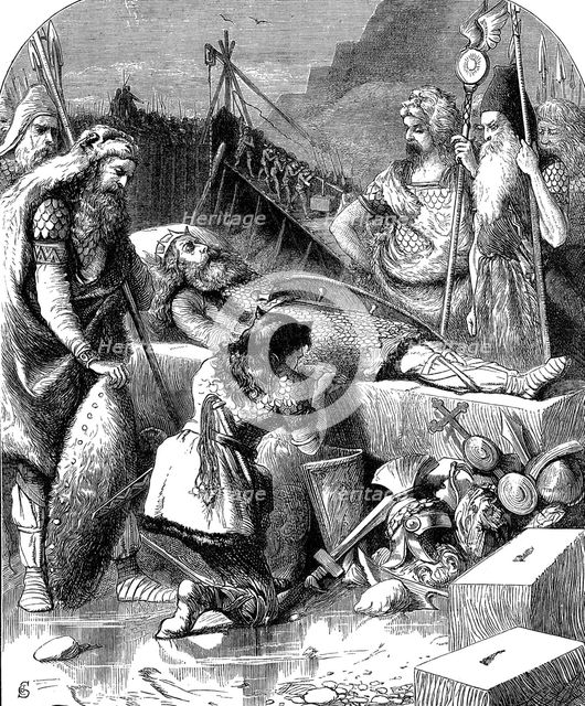 Death of Alaric I, King of the Visigoths at Cosenza, Italy, 410 (1872). Artist: Unknown