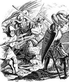 Death of Arnold Winkelried during the battle of Sempach, 1840