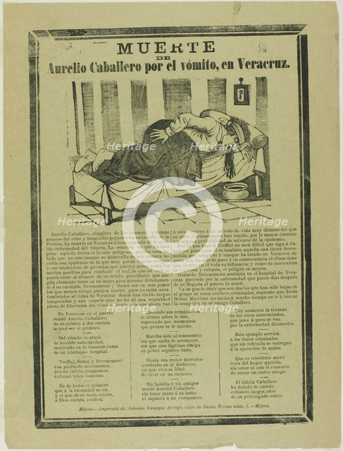 Death of Aurelio Caballero from Yellow Fever in Veracruz, c. 1892. Creator: José Guadalupe Posada.