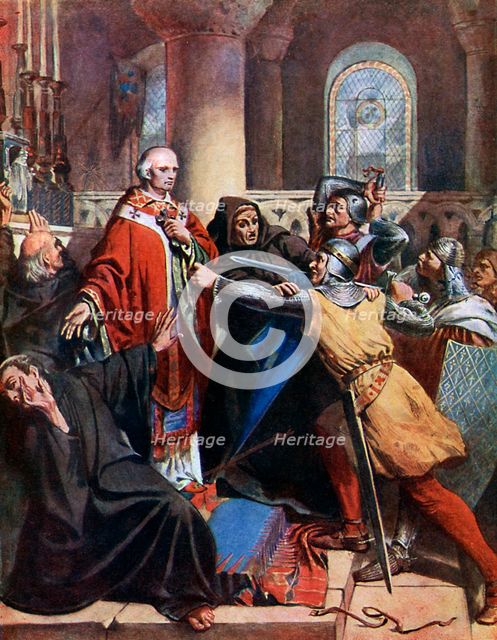 'Death of Becket', 1170, (19th century).Artist: John Cross