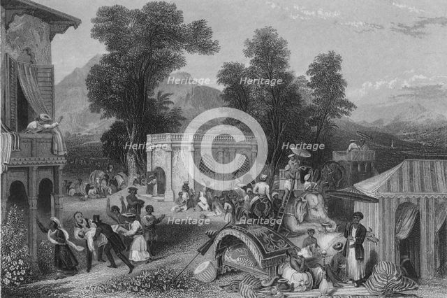 'Death of Bishop Heber', 1846. Artist: James Sands.