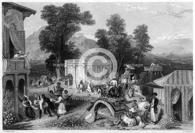 Death of Bishop Heber, India, 1826. Artist: J Sands