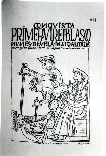 Death of Blasco Nunez de Vela, Viceroy of Peru, at the hands of Gonzalo Pizarro in 1546, illustra…