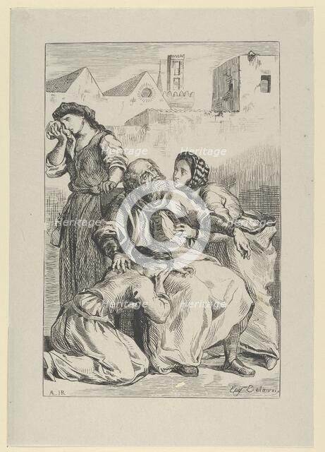 Death of Goetz von Berlichingen, 1845., 1845. Creator: Eugene Delacroix.