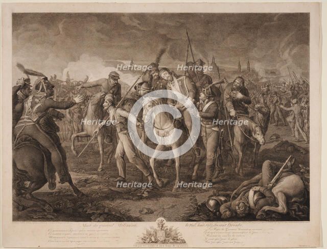 Death of General Aleksey Melissino on 26 August 1813, 1813. Artist: Krüger, Ephraim Gottlieb (1756-1834)