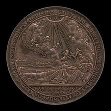 Death of Gustavus II Adolphus, 1594-1632, King of Sweden 1611 [obverse], 1634. Creator: Sebastian Dadler