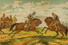 Death of Don Pedro de Ahones, Aragonese knight, servant of King Peter III of Aragón, (1889). Creator: Unknown