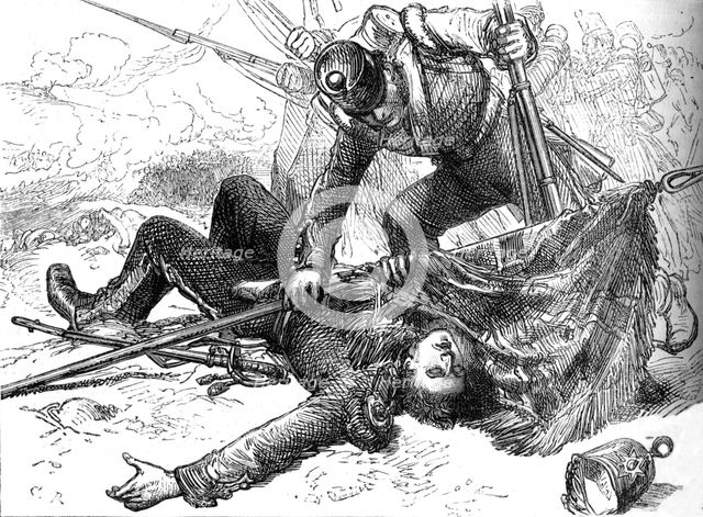 'Death of Ensign Anstruther', c1880. Artist: C.R..