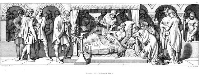 Death of Edward the Confessor, 1042 (1866). Artist: Daniel Maclise