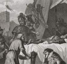 Death of El Cid Campeador, 1853. Creator: Antonio Roca Sallent