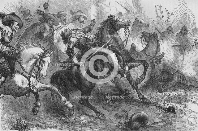 'Death of Falkland, at Newbury', 20 September 1643, (c1880). Artist: Unknown.