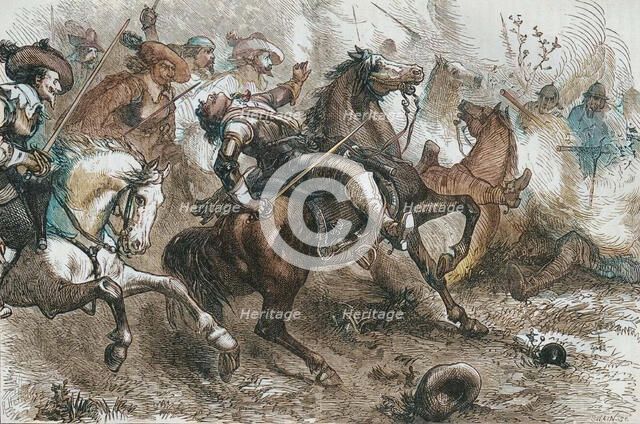 'Death of Falkland, at Newbury', 20 September 1643, (c1880). Creator: Unknown.